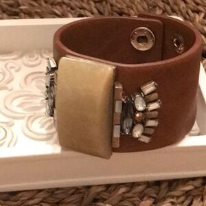 Stone and Rhinestone Design Bracelet